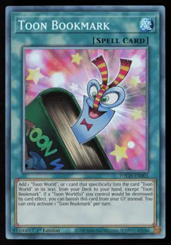 Yugioh Toon Bookmark TOCH-EN003 1st Edition Collector's Rare NM - Image 1