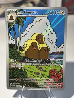 Pokemon 2024 SV Surging Sparks Alolan Dugtrio #208/191 IR NM - Image 1