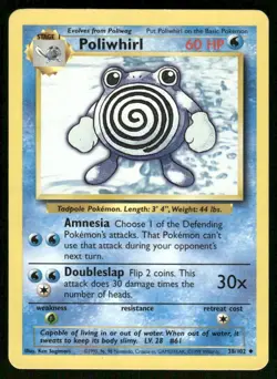 LP Poliwhirl - 38/102 - Uncommon - Base Set - Pokemon Card 1999 WOTC - Image 1