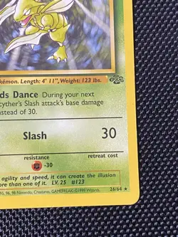 Pokemon Scyther 26/64 Non Holo Jungle Unlimited LP - Image 4