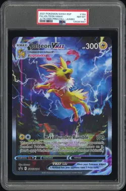 2021 Pokemon SWSH184 Jolteon Vmax Premium Collection Jumbo PSA 8 - Image 1