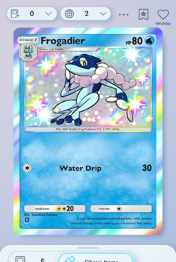 Pokemon TCG POCKET - Frogadier EX Shiny 1⭐, Extradimensional Crisis, English - Image 3