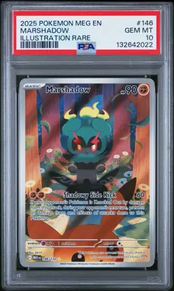 2025 POKEMON MEG EN-MEGA EVOLUTION ILLUSTRATION RARE #146 MARSHADOW PSA 10 - Image 1