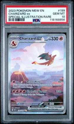 2023 POKEMON MEW EN-151 SPECIAL ILLUSTRATION RARE #199 CHARIZARD EX PSA 10 - Image 1