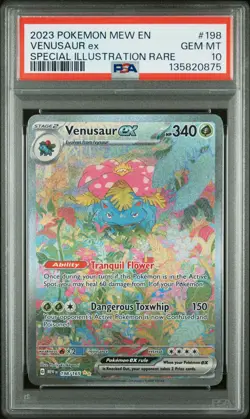 2023 POKEMON MEW EN-151 SPECIAL ILLUSTRATION RARE #198 VENUSAUR EX PSA 10 - Image 1