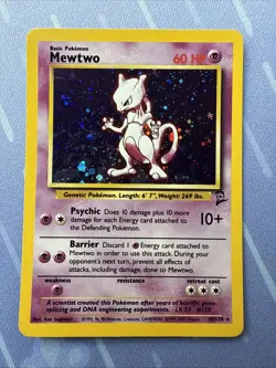 Mewtwo HOLO 10/130 Base Set 2 VINTAGE 2000 Pokemon - Image 2