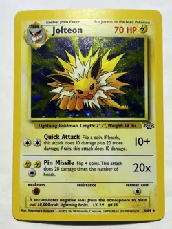 Pokemon TCG Jolteon Jungle Holo Rare Card 4/64 Unlimited LP Condition - Image 1