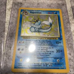 Pokemon TCG Vaporeon Holo Rare Card Jungle Set, #12/64, Vintage NM Condition - Image 1