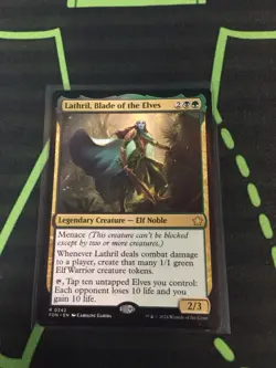 MTG Magic The Gathering Lathril, Blade Of Elves FDN Rare Elf Commander - Image 1