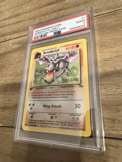 PSA 2 1999 1st Edition Pokemon Fossil Aerodactyl Prerelease Holo No. 1 - Image 3