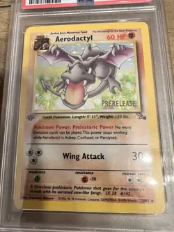 PSA 2 1999 1st Edition Pokemon Fossil Aerodactyl Prerelease Holo No. 1 - Image 5