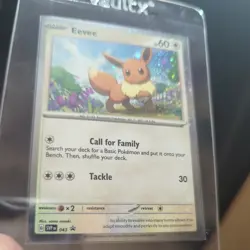 Pokemon Card Eevee Cosmos Holo SVP043 Black Star Promo Obsidian Flames 2023 NM-M - Image 2