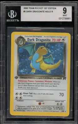 Pokemon Dark Dragonite Team Rocket 1st Edition Holo Rare #5 BGS 9 Mint - Image 1