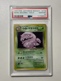 1997 Pokemon Japanese Rocket #110 Dark Weezing Holo PSA 10 GEM MINT Vintage - Image 1