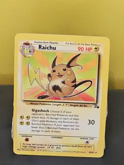 1999 Pokemon TCG Fossil Set Raichu Card 29/62 Non-Holo Rare WOTC - Image 1