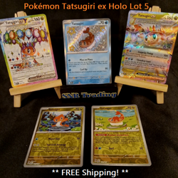 Pokemon TCG Tatsugiri ex Holo Lot 5 Cards Surging Sparks Paldean Fates NM/M USA - Image 1