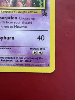 Mewtwo 14 Black Star Promo WOTC Pokemon Card DMG - Image 5