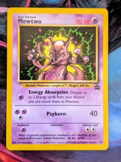 Mewtwo Pokemon Card 14 Black Star Promo WOTC Vintage Mewtwo Strikes Back NM/LP - Image 1