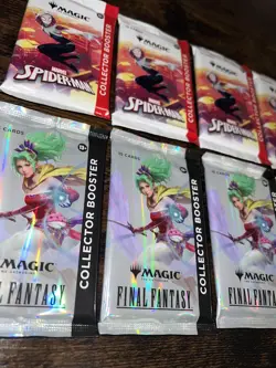 Magic The Gathering 8 x Final Fantasy & Spider Man Collector Booster Packs New - Image 2