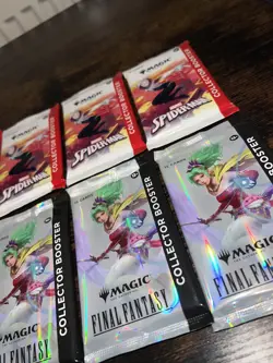 Magic The Gathering 8 x Final Fantasy & Spider Man Collector Booster Packs New - Image 3