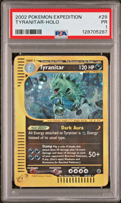 PSA 1 PR 2002 Expedition Tyranitar Holo Foil 29/165 WOTC E-Reader Pokemon - Image 1