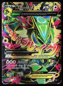 2015 Pokemon M Rayquaza EX (105 Full Art) - XY - Roaring Skies 105/108 DMG - Image 1