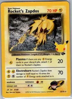 Rocket's Zapdos 15/132 Celebrations: Classic Collection - Pokemon Card - NM - Image 1