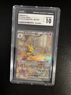 CGC 10 Alakazam ex SIR 201/165 Special Illustration Rare 151 Pokemon - Image 1