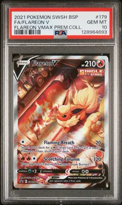 PSA 10 Flareon V VMAX Pokemon SWSH179 Premium Coll. Full Alt Art Promo GEM MINT - Image 1