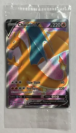 Pokemon TCG Charizard V SWSH050 Sealed Black Star Promo Full Art Ultra Rare NM - Image 1