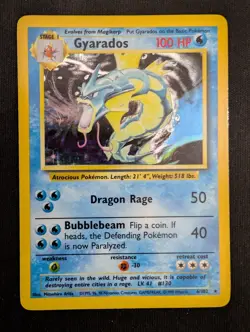 Pokemon TCG Gyarados 6/102 Base Set Holo Unlimited Holo Rare LP - Image 1