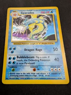 Pokemon TCG Gyarados 6/102 Base Set Holo Unlimited Holo Rare LP - Image 2
