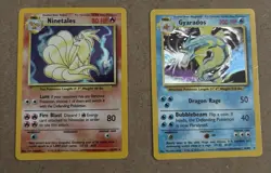 Pokemon TCG Base Set Holo Rare Unlimited - Ninetales #12/102 - Gyarados #6/102 - Image 1
