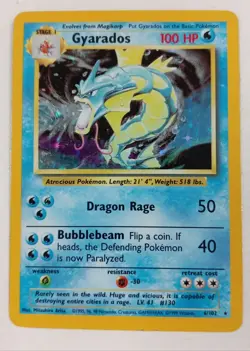 Pokemon Gyarados Holo Trading Card Base Set 6/102 Unlimited Vintage TCG #Live - Image 1
