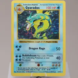 Pokemon TCG - Gyarados 6/102 Base Set Holo Rare Shadowless WOTC 1999 - PL IND - Image 2