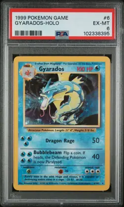 GYARADOS 6/102 Holo (PSA 6) Pokemon TCG Base Set (1999) WoTC - Image 1