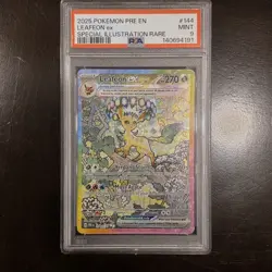 Pokemon Leafeon EX Sir TCG Card 144/131 Prismatic Evolutions PSA 9 - Image 1