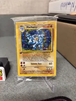 Pokemon TCG Machamp Holo Rare Card Base Set 8/102, 1st Edition, Factory Sealed - Image 1