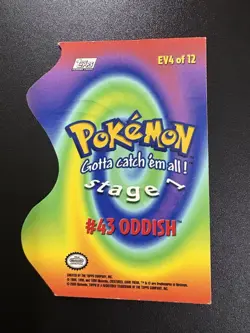 Oddish Vintage Topps DIE CUT #EV4 Of 12 NM Pokemon Card Tv Animation - Image 2