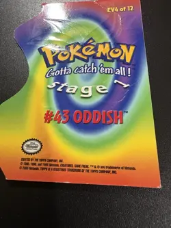 Oddish Vintage Topps DIE CUT #EV4 Of 12 NM Pokemon Card Tv Animation - Image 3
