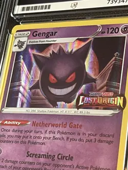 Gengar Lost Origin Stamp Promo SWSH241 Pre Release Pokemon Card Ace 9 Grade Mint - Image 2