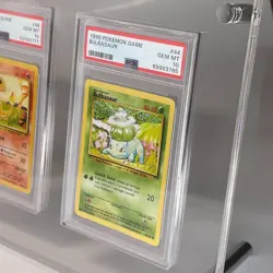 Full 3 Starter Pokemon Base Set (1999) - PSA Mint 10 Graded + Stand - Image 2