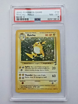 Pokemon Raichu Holo - Base Set 2 - 16/130 - PSA 8 - Image 1