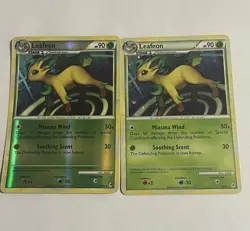 Lot Of 2 Pokemon 2011 Call of Legends Leafeon 13/95 Reverse And Swirl Holo Cards - Image 1