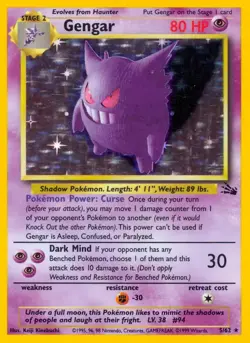 Gengar - 5/62 - Pokemon Fossil Unlimited Holo Rare Card WOTC HP - Image 1
