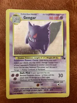 Gengar 5/62 Holo Rare Fossil Pokemon Card HP - Image 1