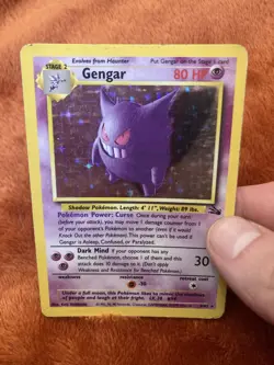 Gengar 5/62 Holo Rare Fossil Pokemon Card HP - Image 3