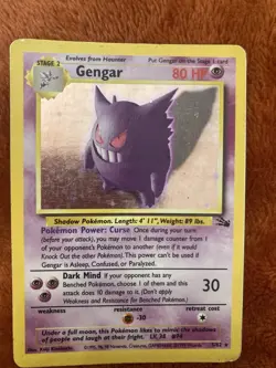 Gengar 5/62 Holo Rare Fossil Pokemon Card HP - Image 4
