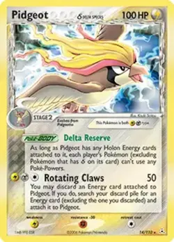 Pidgeot (Delta Species) - 14/110 - Pokemon Ex Holon Phantoms Holo Card NM - Image 1