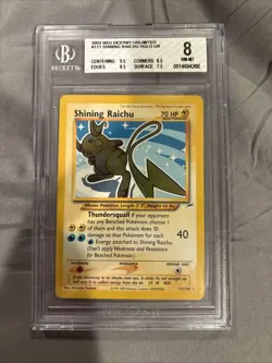 Pokemon TCG Shining Raichu Neo Destiny Holo Card 111/105 Secret Rare - Image 1